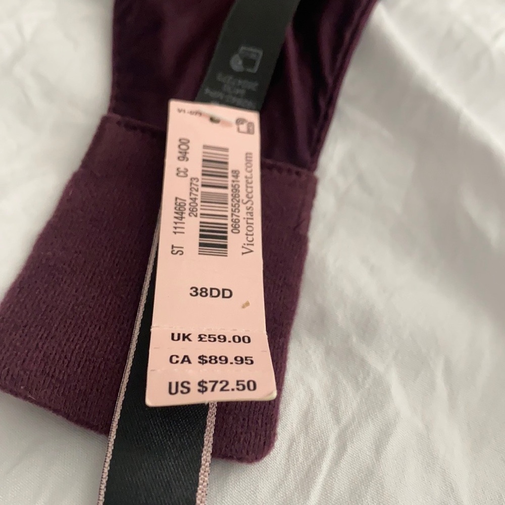 Burgundy Victoria Secret Bra 38DD tags still attached - Picture 4 of 6